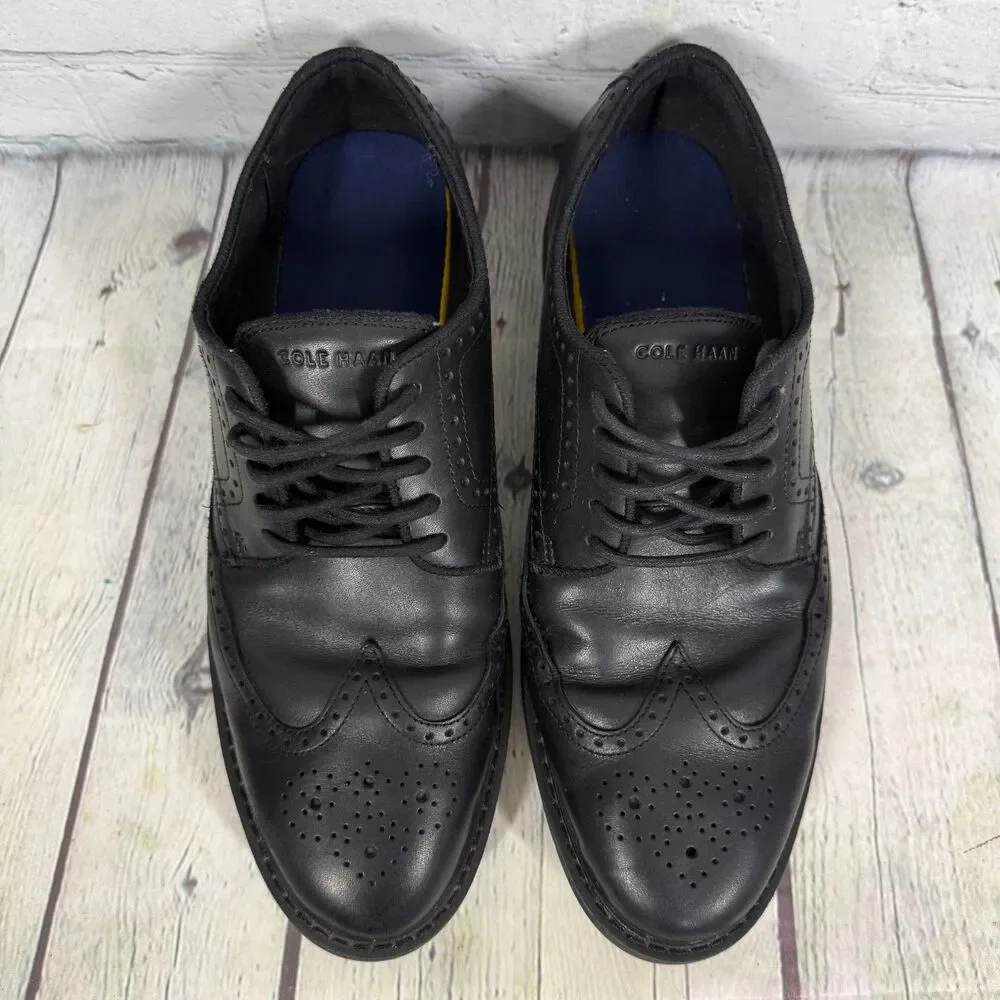 Cole Haan Wingtip Oxford Shoes Men’s Size 10 Black Leather Waterproof Dress